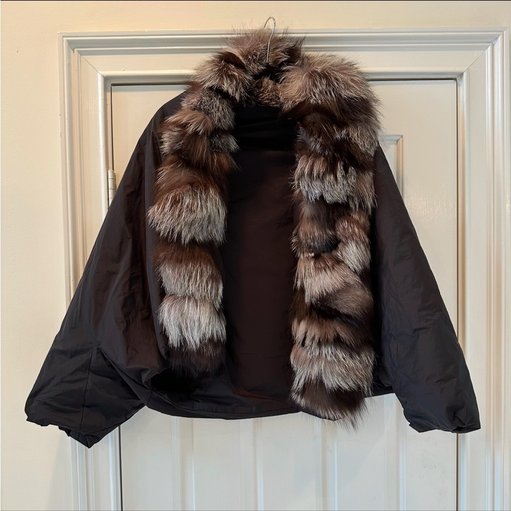 Josie Natori Puffer Throw Jacket, Size XL